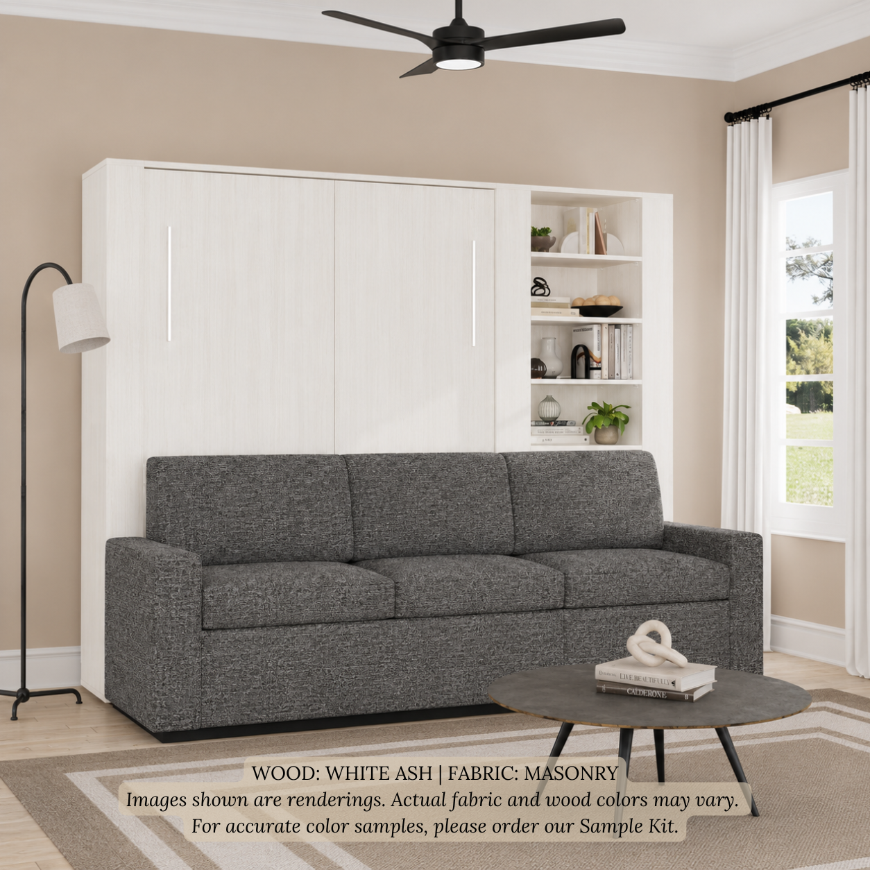 Wall Bed with Extended Sofa