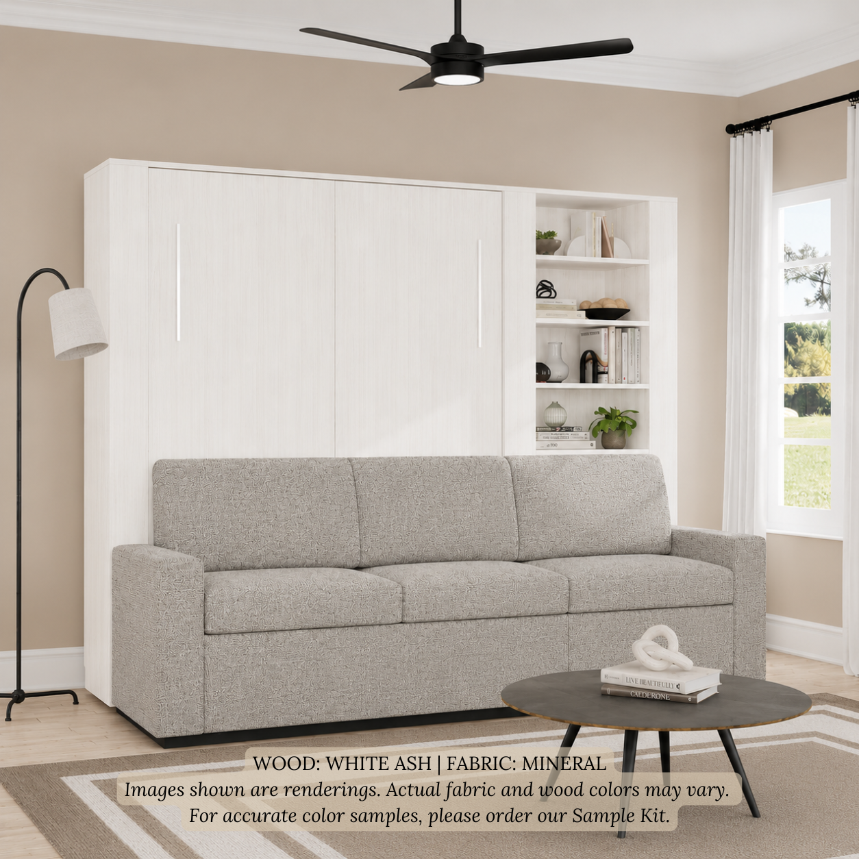 Wall Bed with Extended Sofa