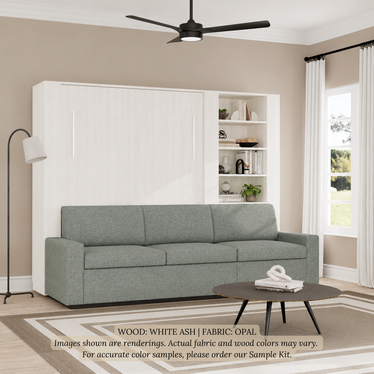 Wall Bed with Extended Sofa