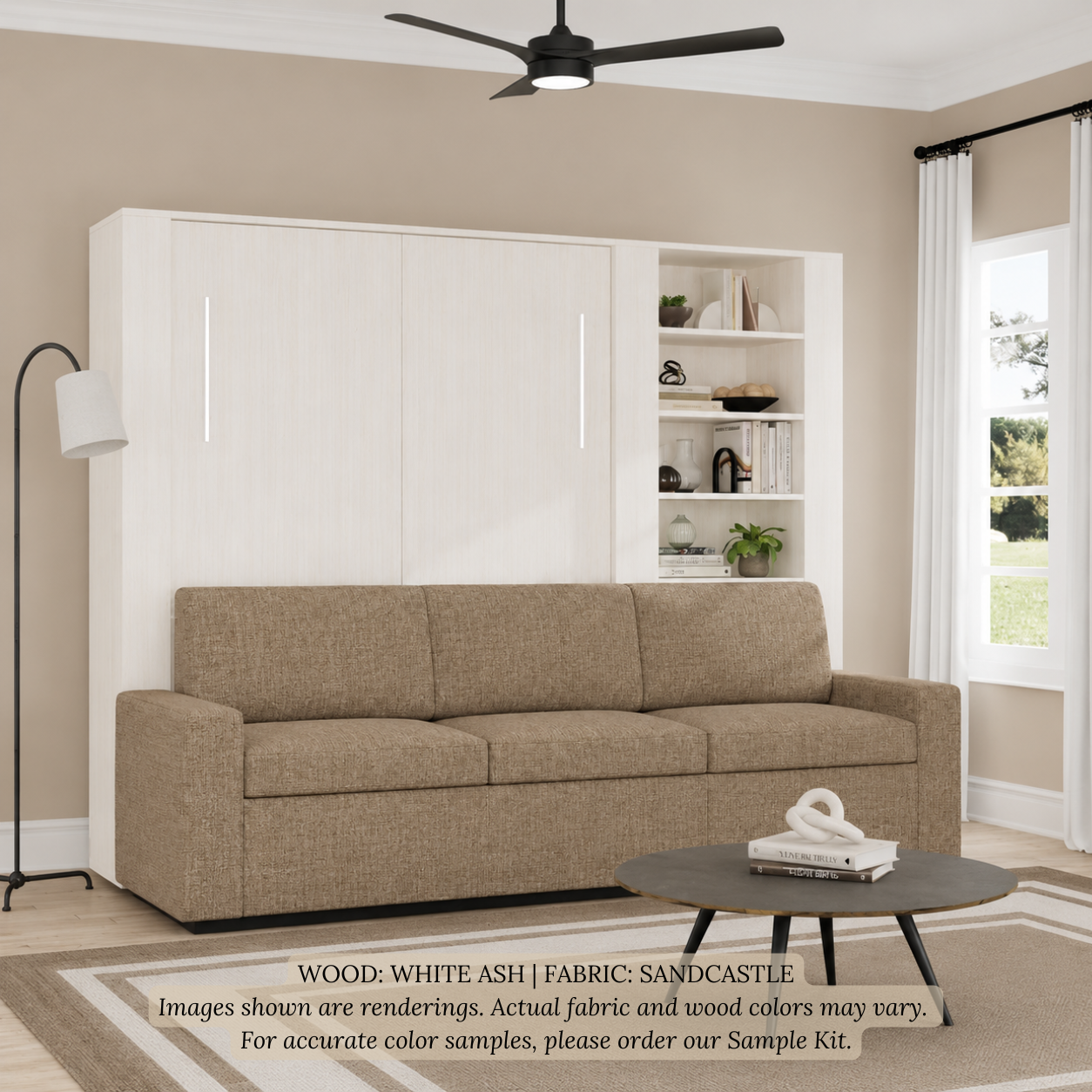 Wall Bed with Extended Sofa