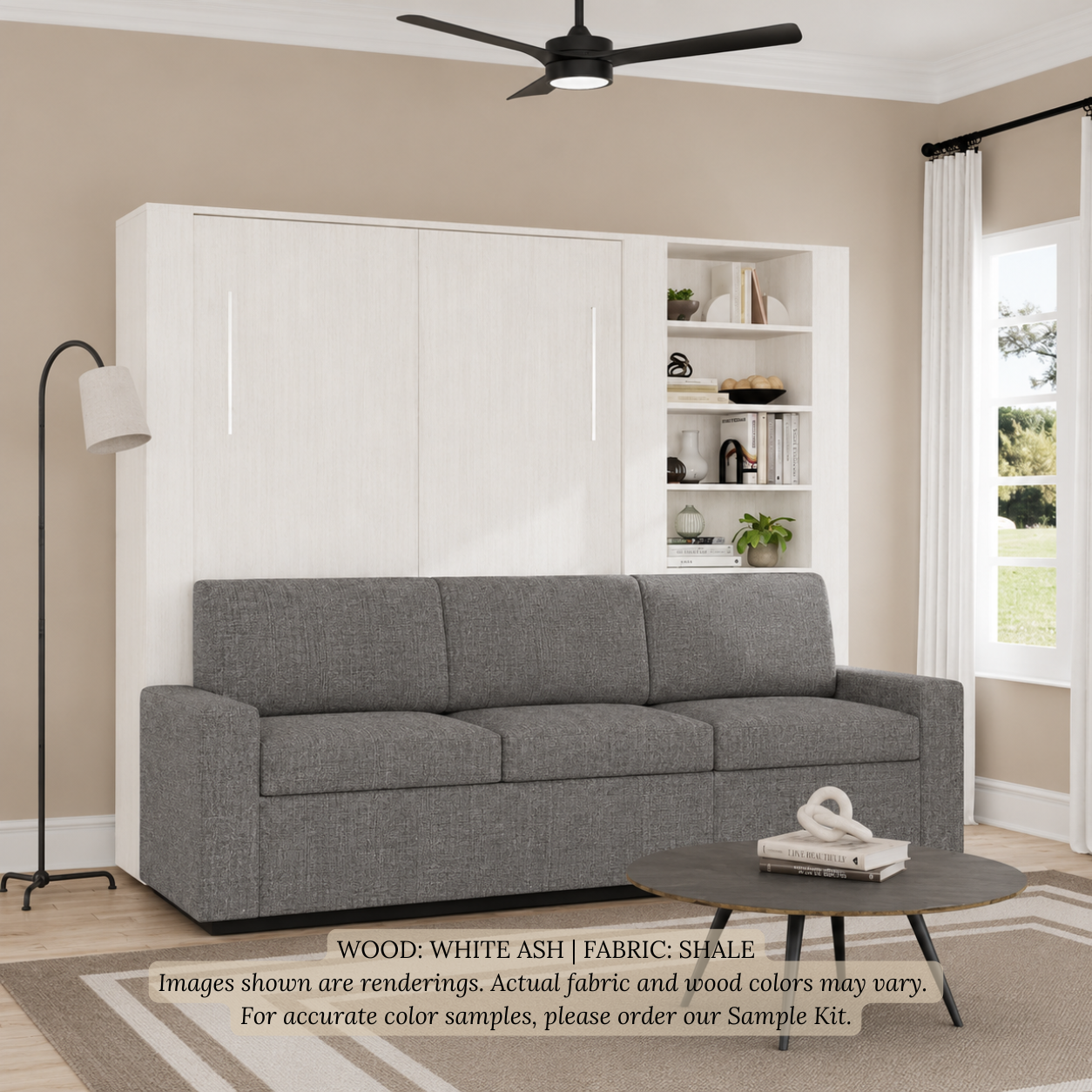 Wall Bed with Extended Sofa