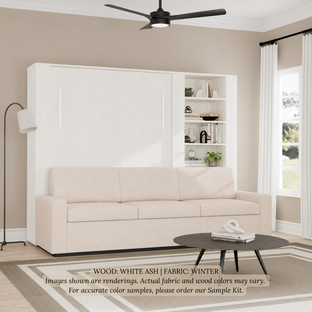 Wall Bed with Extended Sofa