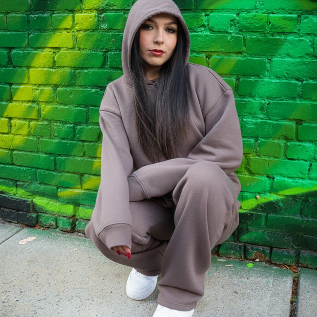 Warm Grey Oversized Hoodie