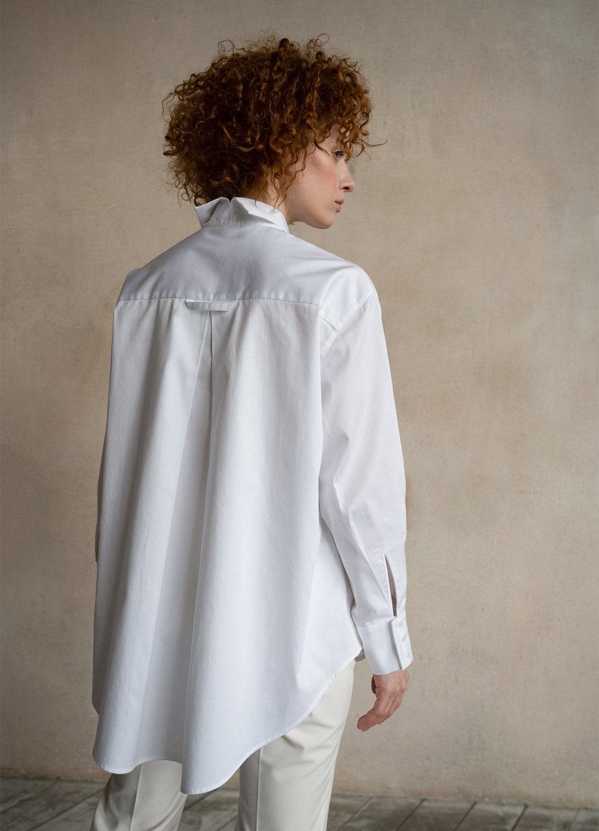 Seconda Oversized White Cotton Business Shirt
