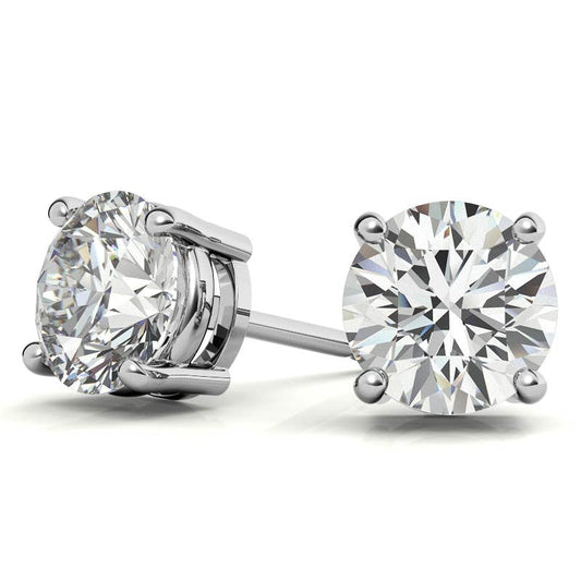 3.50 CTW Lab Grown Round Diamond Stud Earrings in 14k Gold – G/VS AGI Certified