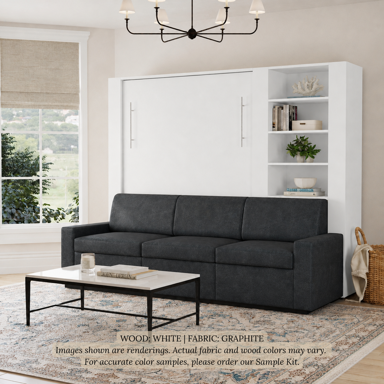 Wall Bed with Extended Sofa