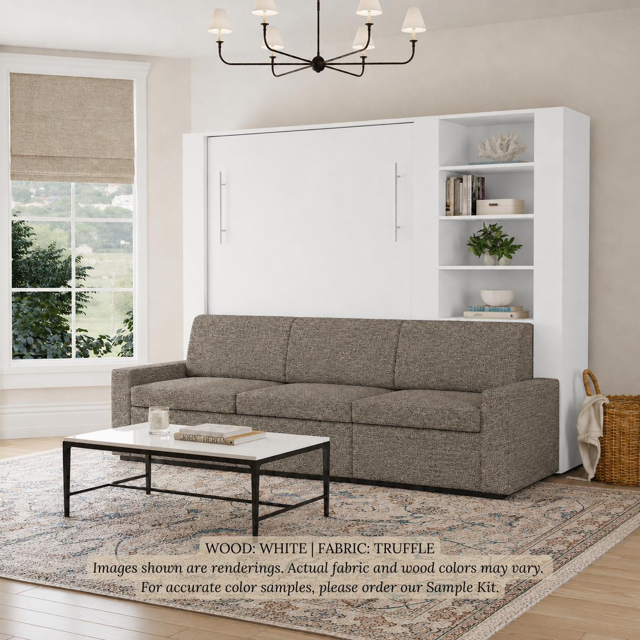 Wall Bed with Extended Sofa