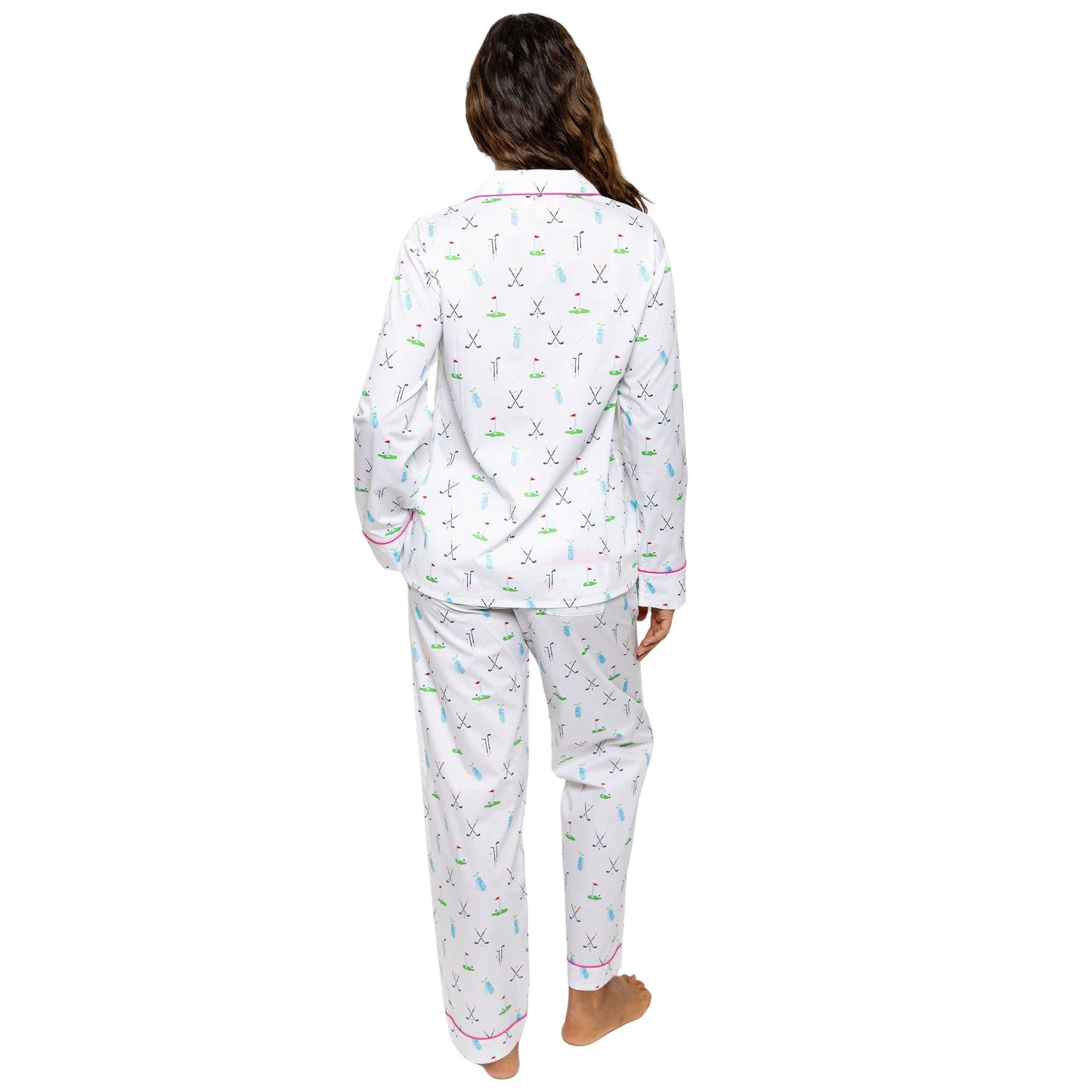 Women's Golf Long PJ Set - Organic Cotton Poplin