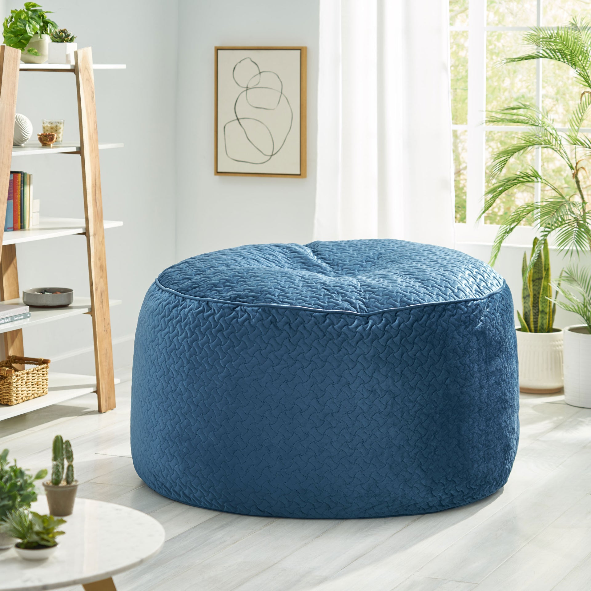 Bedding Bean Bag Sofa Chair High Pressure Foam Bean Bag Chair Adult  Material with Padded Foam Padding Compressed Bean Bag With Footrest