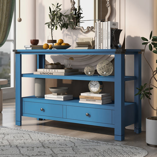 U_STYLE 51.2'' Modern Console Table Sofa Table for Living Room with 2 Drawers and 2 Shelves